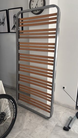 Somier cama 90cm madera y metal + 4 patas.