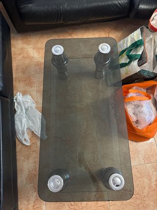 Mesa auxiliar salón cristal negro