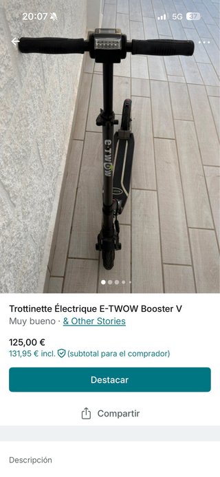Patinete Eléctrico E-TWOW Booster V