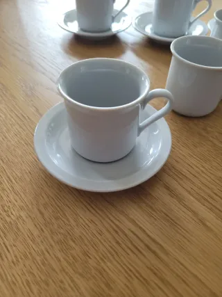 Juego 6 tazas café nórdicas blancas