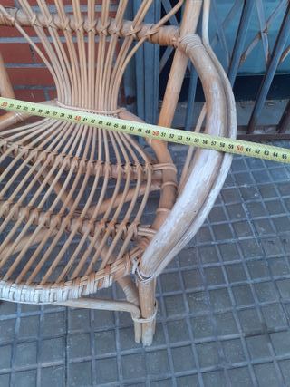 mesa y 2 Sillas Bambú/Rattán Naturales