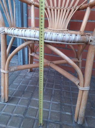 mesa y 2 Sillas Bambú/Rattán Naturales