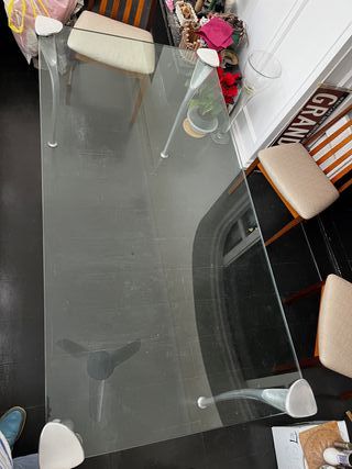 Mesa Comedor Diseño Cristal y Metal