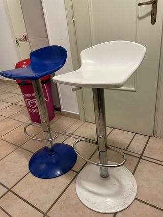 Set 2 Sgabelli Bar Blu e Bianco