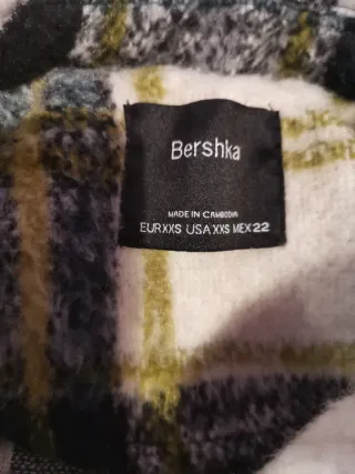 Camisa abrigo cuadros Bershka M