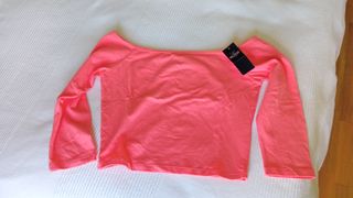 Camiseta Hollister Naranja Manga Larga