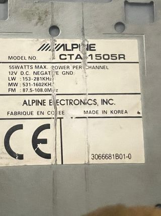 Alpine cta 1505R Radio Coche