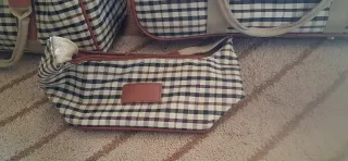 Conjunto Maletas Cuadros Beige y Marrón