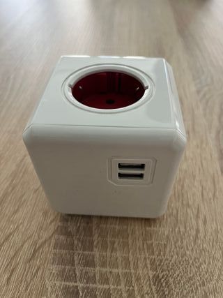 Regleta Powercube 4 Enchufes + 2 USB