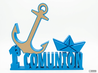 Centro de Mesa Primera Comunion Ancla y Barco