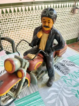 Figura Motero Retro Decorativa 45x32cm
