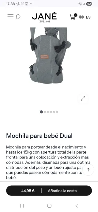Mochila Portabebé Dual Jané