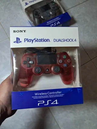 Mando Dualshock 4 PS4 Sony Rojo transparente