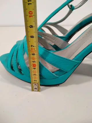 Sandalias Geox Tira Tobillo Tacón Azul Turquesa