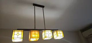 Dos lámparas de techo salón estilo Tiffany