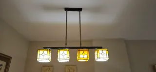 Dos lámparas de techo salón estilo Tiffany