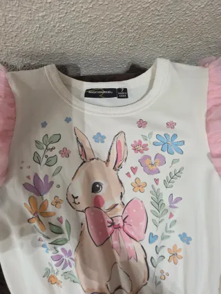 Vestido niña con estampado de conejo