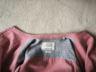 Camisa rosa cuello mao manga larga