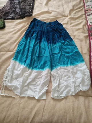 Pack 2 pantalones hippie anchos | tie-dye azul
