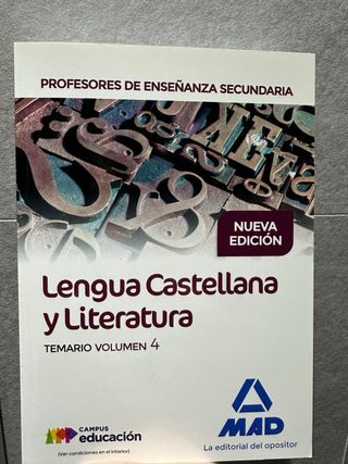 Mad. Lengua Castellana y Literatura. Oposiciones