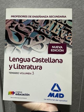 Mad. Lengua Castellana y Literatura. Oposiciones
