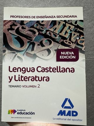 Mad. Lengua Castellana y Literatura. Oposiciones