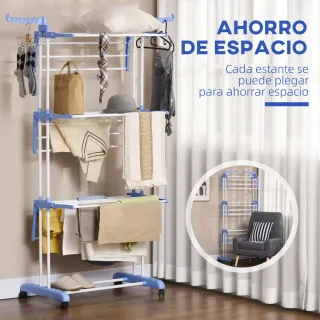 Tendedero Vertical Plegable con Ruedas