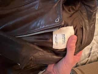 Chaqueta de cuero Mango marrón