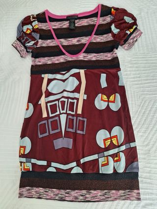 Top Custo Barcelona, Babydoll, estilo Y2k, Talla 1