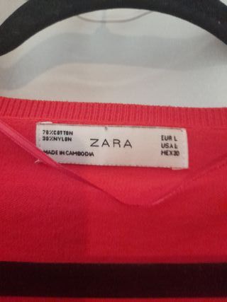 Jersey fino Zara rojo talla S