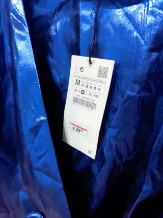 Vestido fiesta cruzado Zara azul talla única