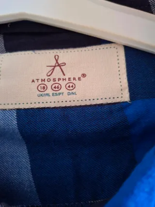 Camisa cuadros Atmosphere azul y blanco