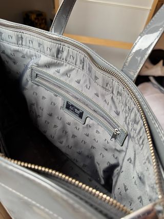 Bolso Armani Jeans Gris Charol #armanijeans