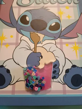 Diario Stitch con pompon blu
