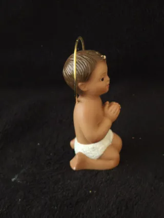 Niño Jesús escayola vintage ojos cristal