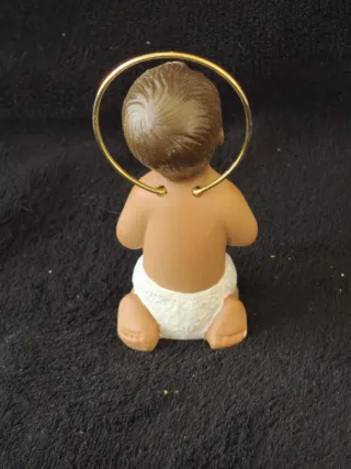 Niño Jesús escayola vintage ojos cristal