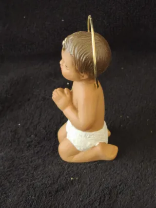 Niño Jesús escayola vintage ojos cristal
