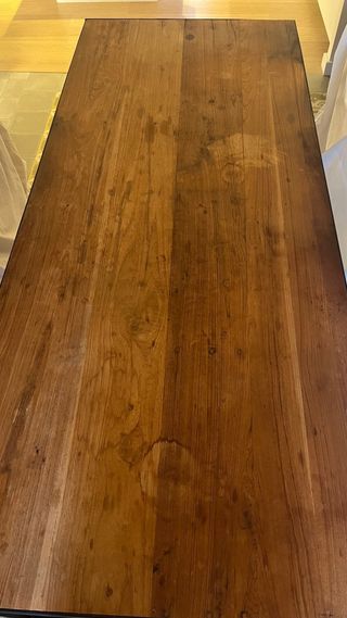 Pack Mesa Comedor Madera y 6 Sillas Metálicas