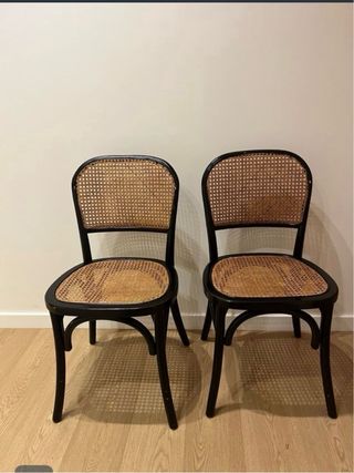 Pack Mesa Comedor Madera y 6 Sillas Metálicas