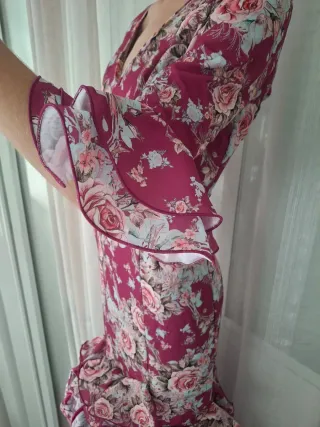 Traje de flamenca volantes flores