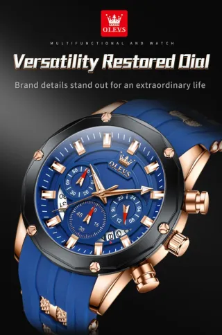 Reloj OLEVS Hombre Azul y Dorado