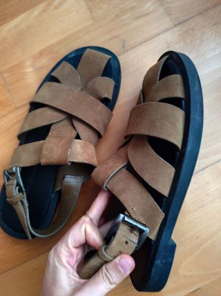 Sandalias ante marrón talla 37