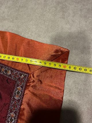 Runner da tavola in raso arancione e rosso