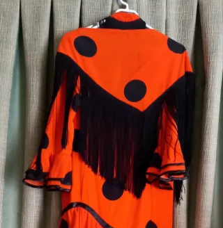 Pañuelo Sevillana Flecos Beige y Rosa