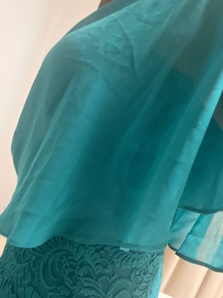 Vestido fiesta turquesa M con pedrería