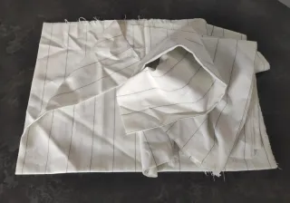Tessuto lino filo argentato