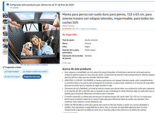 Manta Protectora Asiento Trasero Perro