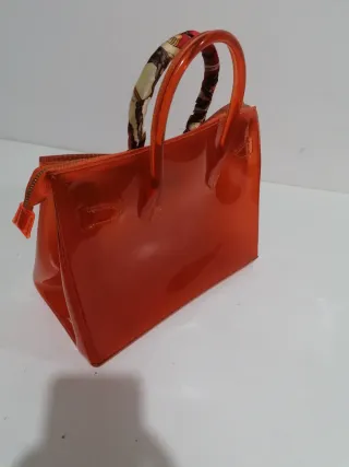 Bolso Naranja Transparente con Mensaje
