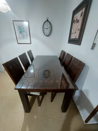 Conjunto mueble tv, aparador y mesa con 6 sillas