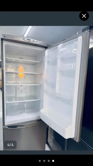 Nevera combi plateada